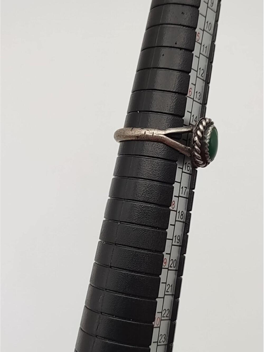D Whitegoat Navajo Sterling Silver Green Stone Ring Sz 6.75 - Picture 5 of 5